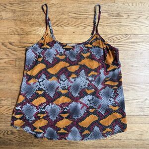 Allison Joy Snake Print Cami Tank Top Womens S Boho Edgy Indie Grunge Office USA